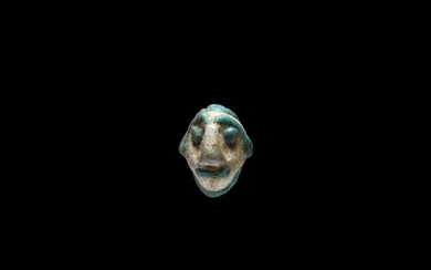 Phoenician Blue and White Glass Head