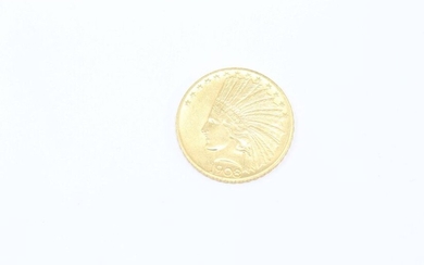 10-dollar Eagle 1908 coin.