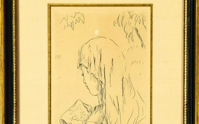 Pierre Bonnard Etching Entitled Jeune Fille Lisant