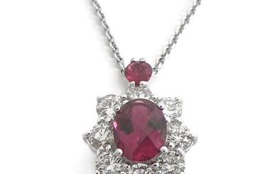 Pink Tourmaline Diamond Necklace