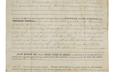 Polk, James K. | A scarce James K. Polk presidential land grant reassigning a tract originally deeded to a member of the Creek people