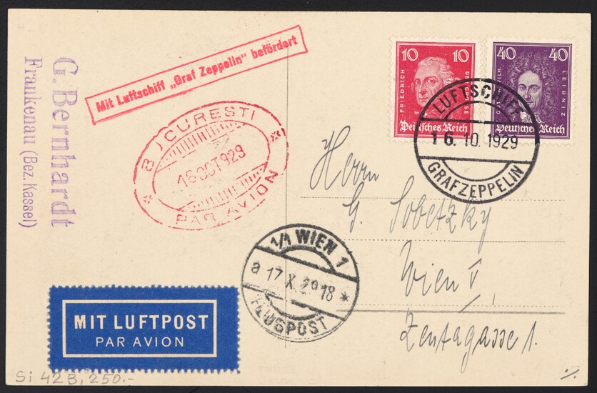 Poststück - Partie Zeppelinpost 1929