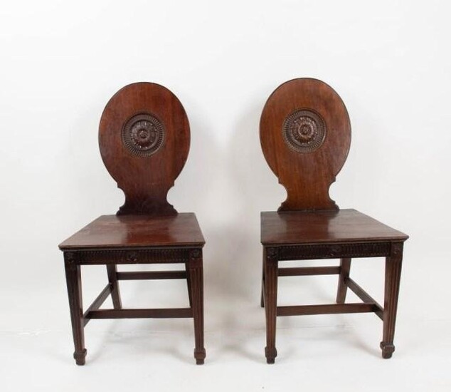 Pr. Renaissance Revival Mahogany Side Chairs