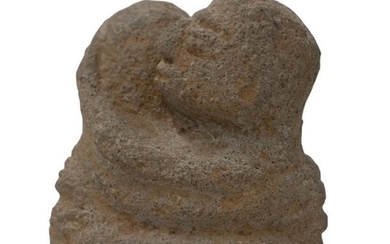 Pre-Columbian Erotic Couple Basalt Figure