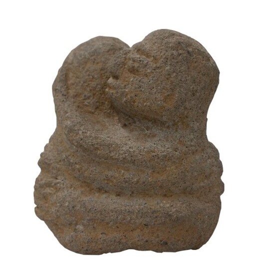 Pre-Columbian Erotic Couple Basalt Figure