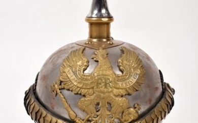 Prussian cuirassier's helmet model 1889, steel bombs with...