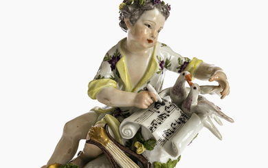Putto as allegory of lyric poetry - Meissen, 18th century, model probably by Friedrich E. Meyer