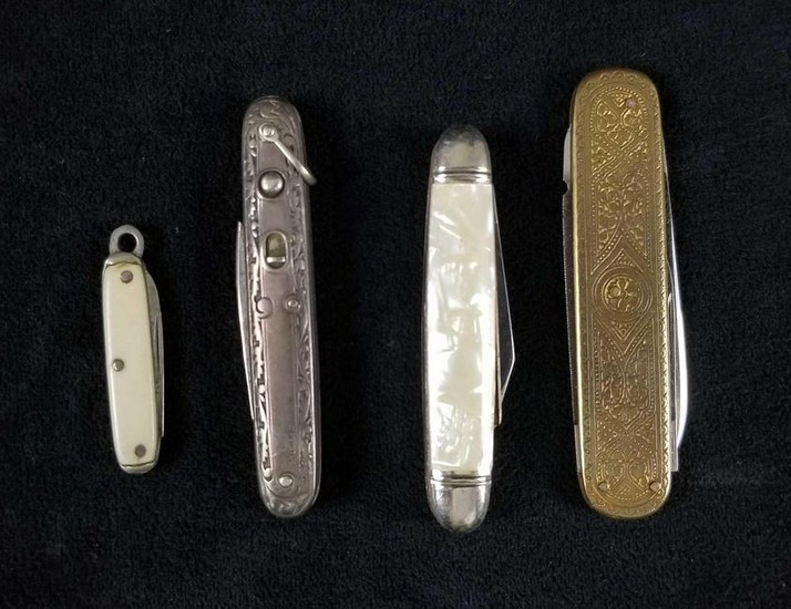Rare 4 Piece Lot of Early 1900s Vintage Pocketknives