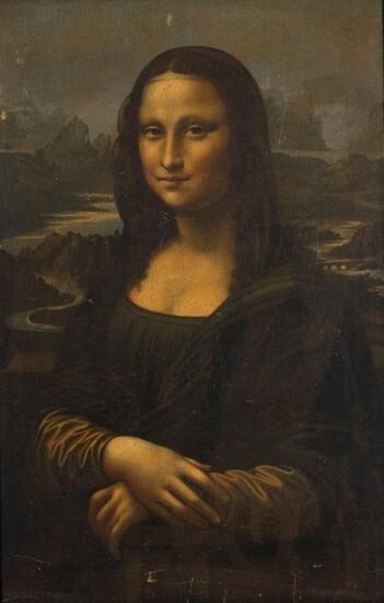 Rare Copy of the Mona Lisa Oil Portrait After Leonardo Da Vinci 19th C