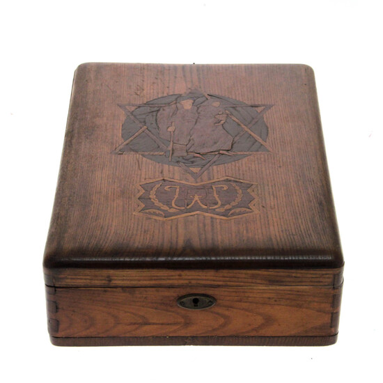 Rare Wooden Vanity Case Jewelry Box, Circa 1900, Judaica.