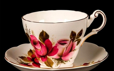 Regency Bone China Teacup and Saucer, Roses In Bloom