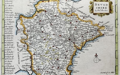 Robert Morden - Map Of Devonshire 1701