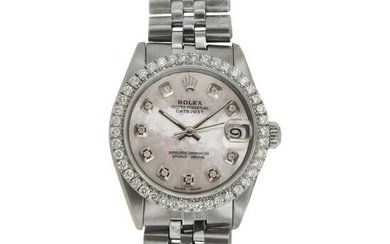 Rolex Datejust Mother of Pearl Dial Aftermarket Diamond