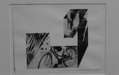 Ron Sims (1944-2014) signed limited edition etching - Cycling WeiWei in China, 1/25, 23.5cm x 32cm in glazed frame