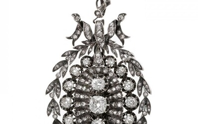 Rose gold and diamond brooch pendant
