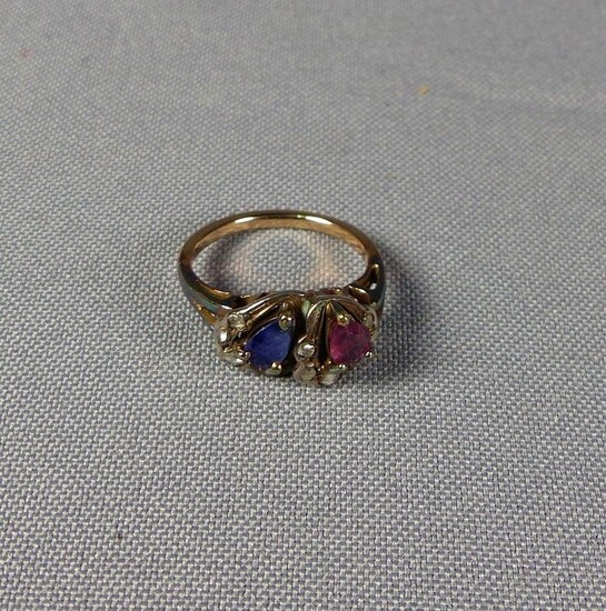 Rubin-Saphir-Diamant-Ring, 20. Jh.