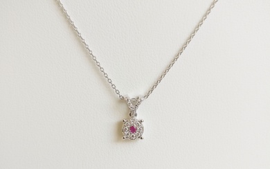Ruby and Diamond Necklace with Pendant