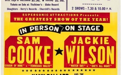 SAM COOKE AND JACKIE WILSON 1964 POSTER. - 22x28"...