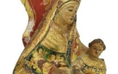 SPANISH POLYCHROME PAINTED MARY & CHRIST CHILD