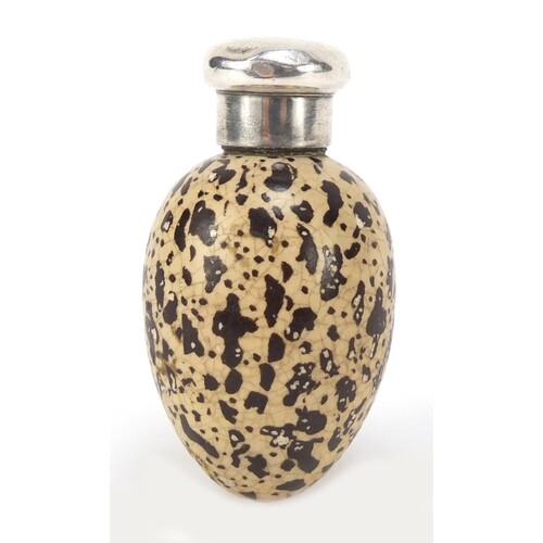 Sampson Mordan & Co, Victorian porcelain egg scent bottle wi...