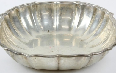 Scalloped Form Sterling Silver Serving Bowl