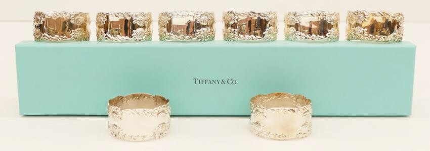 Set 8 Tiffany & Co. ''Chrysanthemum'' Sterling Napkin