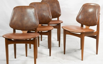 Set of 4 Mid Century Modern Dining Chairs - Elliots of