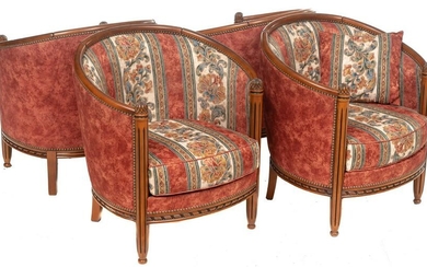 Set of 4 Vintage French Tub Chairs