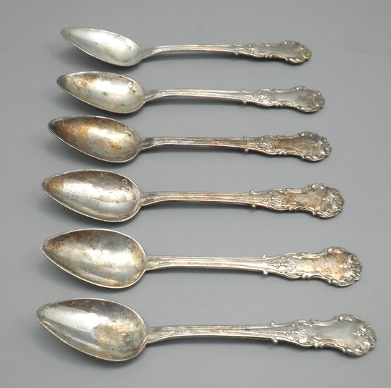 Set of 6 Antique 800 Silver Teaspoons