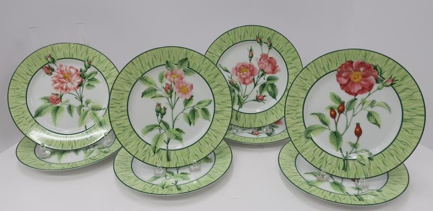 Set of 8 Tiffany & Co. Wild Rose Plates