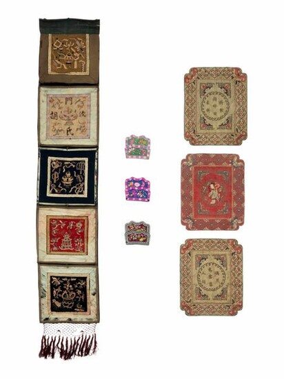 Seven Chinese Embroidered Silk Articles