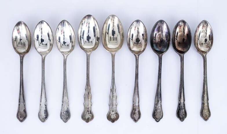 Seven George V Silver Coffee Spoons, Two Similar Teaspoons...
