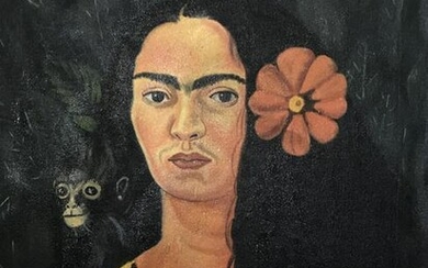 Signed Oil on Canvas AFTER Frida Kahlo