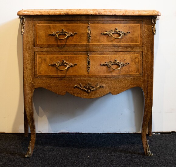 Small commode style Louis XV with marble top