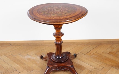 Small round side table with butterflies, Italy, mid 19th century