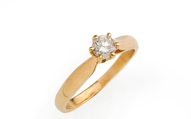 Solitaire ring in 18K(750/°°) yellow gold, set with...