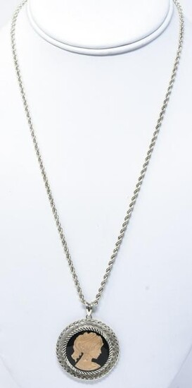 Sterling Silver & Fine 999 Silver Vintage Necklace