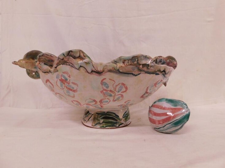 Studio Art Pottery Punch Bowl