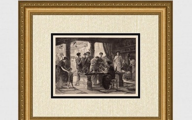 Stunning EDWIN LONG Antique Religious Print "Choosing a Diety" Framed Signed COA