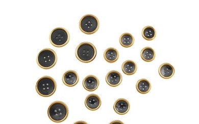 TWO SET OF SILVER AND GOLD BUTTONS