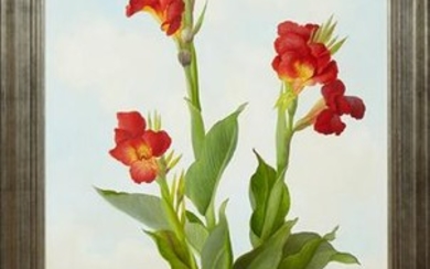Tello, "Still Life of Canna Lilies in a Silver Urn,"