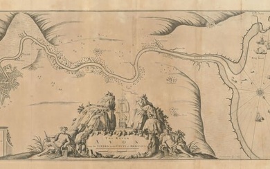 The River Avon from the Severn to the Citty of Bristoll. COLLINS 1693 old map