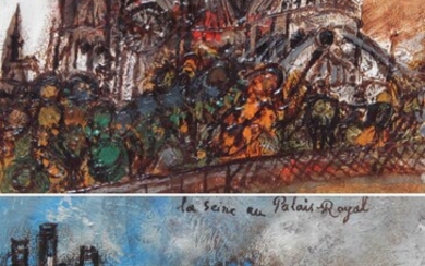 Théo TOBIASSE (1927-2012) Notre Dame et la Seine, et la Seine au Palais royal. Paire...