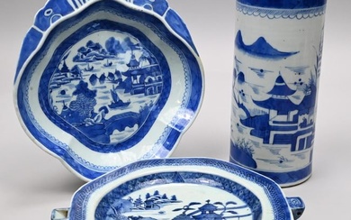 Three Chinese Export Canton Porcelain Wares