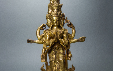 Tibetan bronze figure of Maitreya