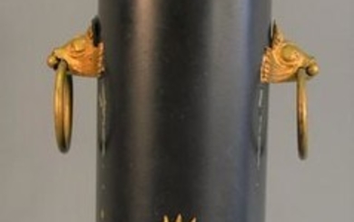 Tole gilt samovar with dolphin motif to spout, handles