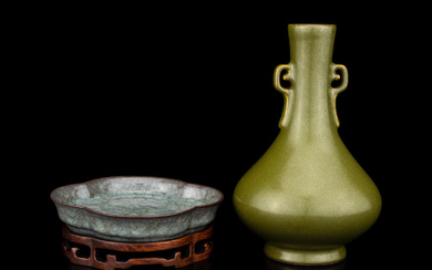 Two Chinese Monochrome Porcelain Articles