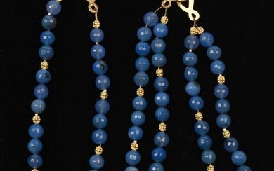 Two Gold Tone and Glass Bead Necklaces.