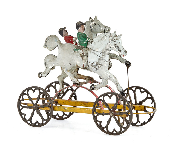 Two Horse Tin Pull Toy