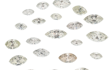 Unmounted Diamonds The marquise-shaped diamonds measure 4.35 x 2.40...
